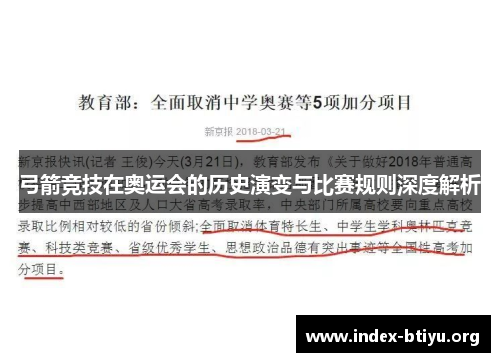 弓箭竞技在奥运会的历史演变与比赛规则深度解析 弓箭竞技在奥运会的历史演变与比赛规则深度解析