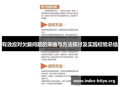 有效应对欠薪问题的策略与方法探讨及实践经验总结 有效应对欠薪问题的策略与方法探讨及实践经验总结